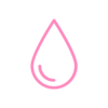 Ein stilisiertes, rosa Wassertropfen-Symbol.