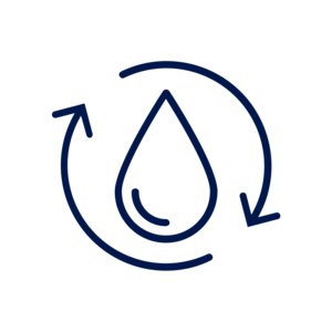 Das Icon zeigt einen Wassertropfen, der von zwei kreisförmigen Pfeilen umgeben ist.